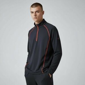 Zakti Activewear Men's 1/4 Zip Breeze Bike Top Charcoal Grey Size Large NWT